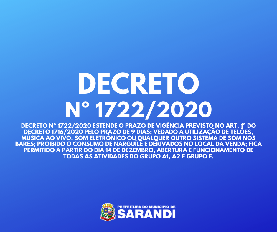 Decreto nº 1722/2020